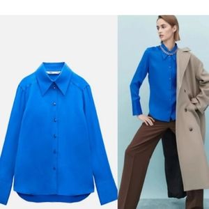Zara Satin Effect Viscose Shirt